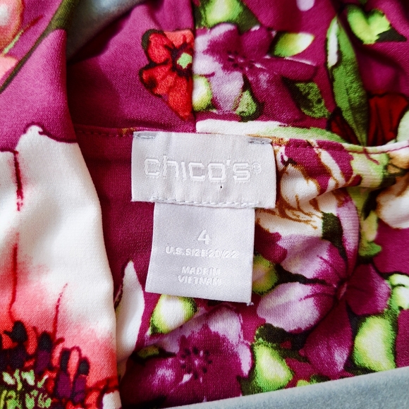 Chico´s |Boho Pink Floral Sleeveless V-neck Long Maxi Dress Sz 4/XL - Picture 4 of 11